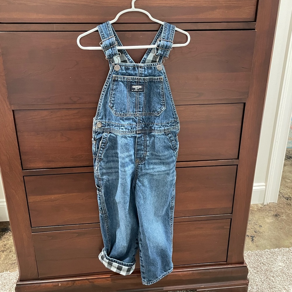 OshKosh Flannel Lined Overalls 5T